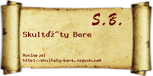 Skultéty Bere névjegykártya
